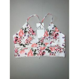 Zara Floral Crop top with Adjustable Straps NWT Size M
